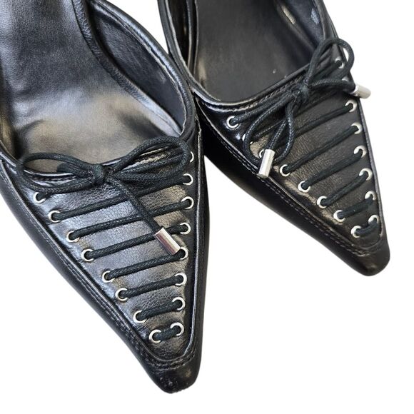 Steve Madden Women's 6/6.5 Brianne Black Pointed Toe Mule Pumps Heels - Picture 5 of 16